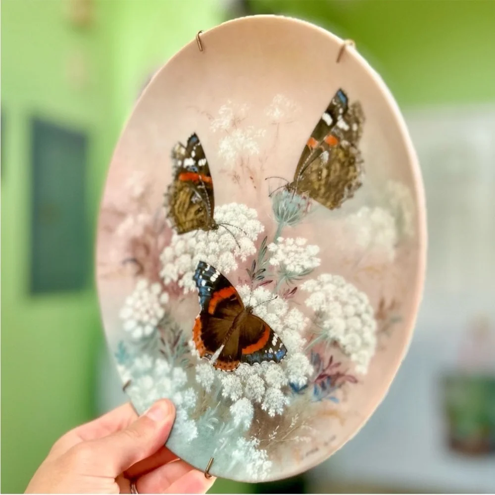 ❌SOLD  Bradex Red Admirals Wall Hanging Butterfly Plate Decor Art - Picture 2 of 4